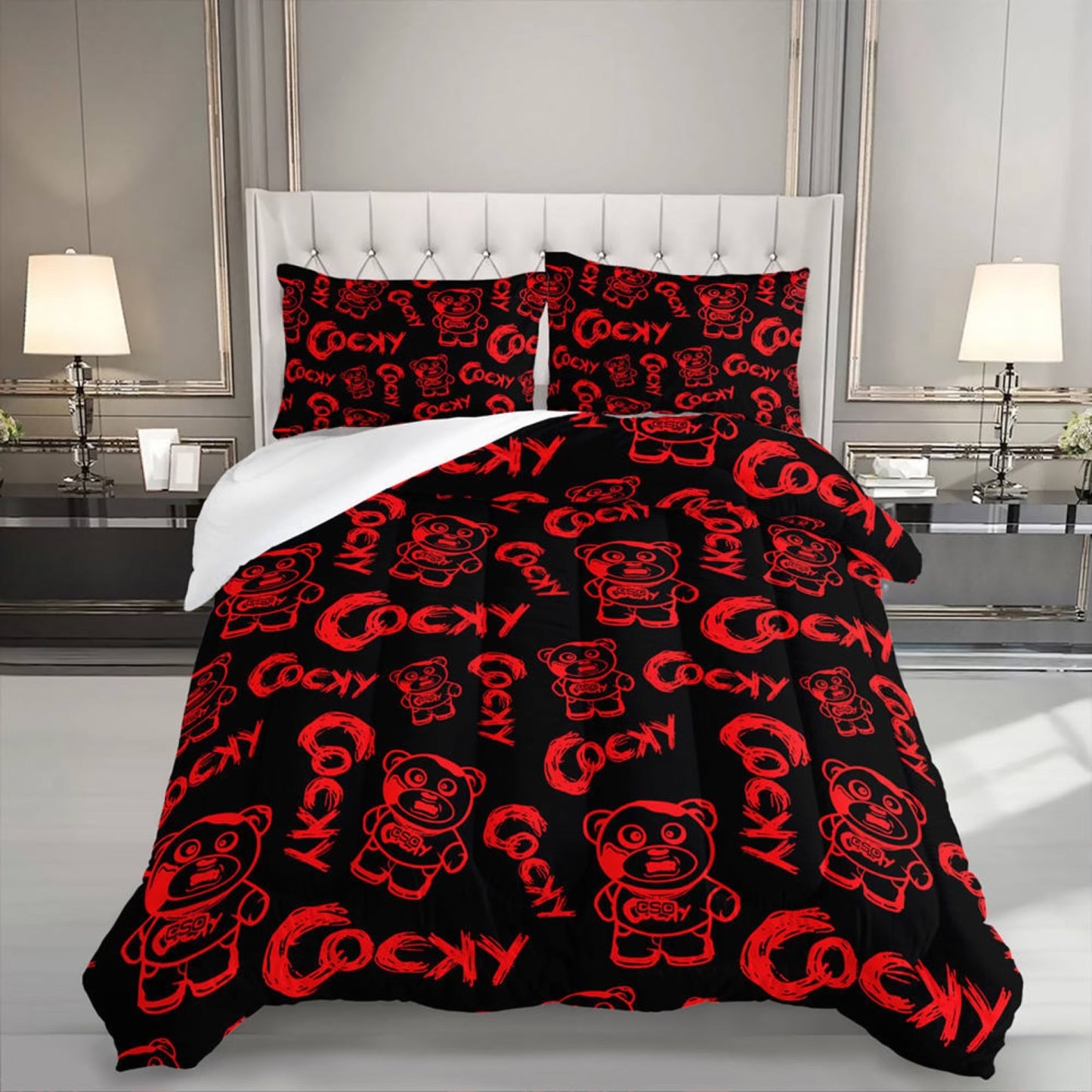 COCKY BEDDING AND BATHROOM SET (PRE ORDER ONLY)