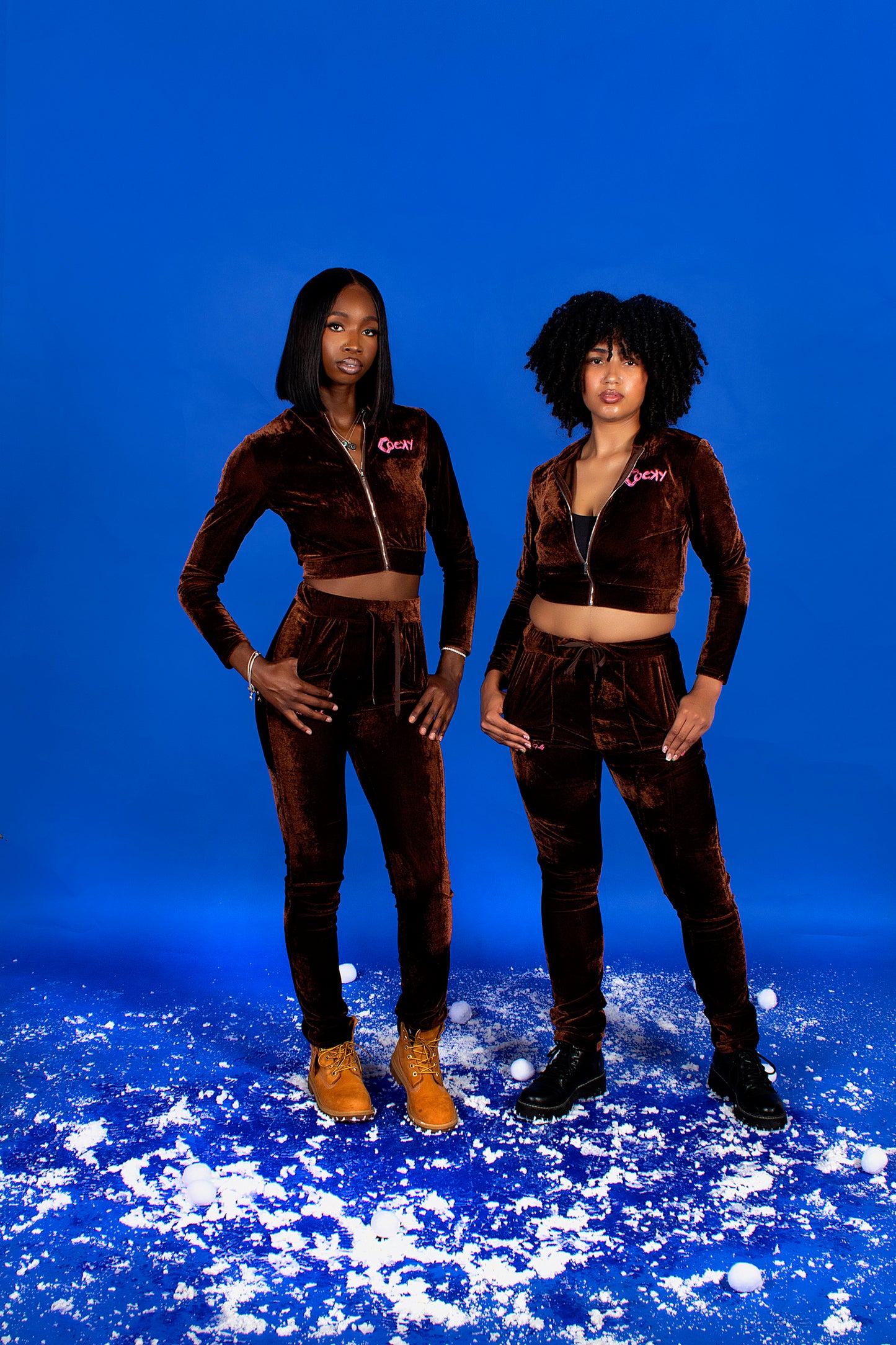 CROP TOP-MELT DOWN VELVET SET