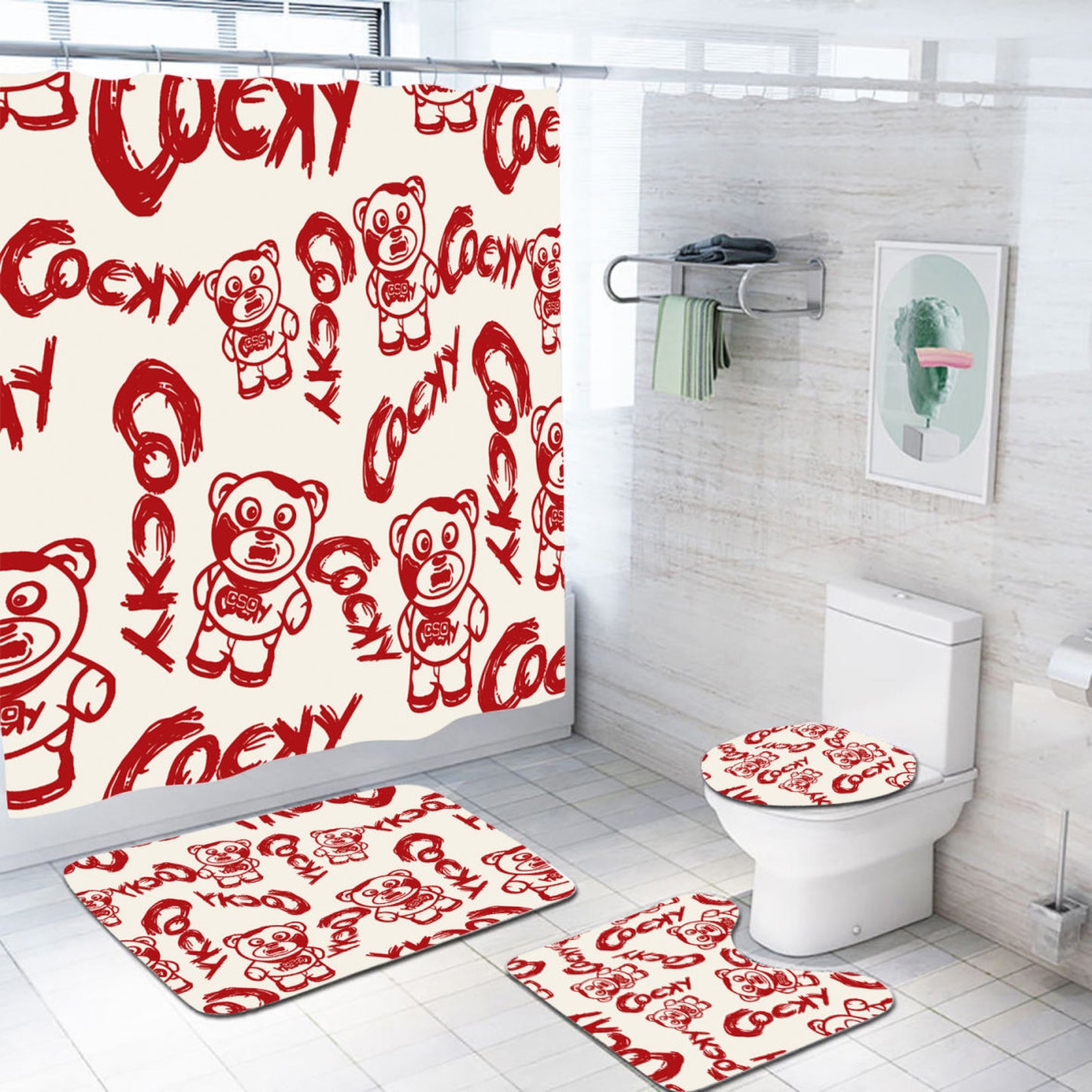 COCKY BEDDING AND BATHROOM SET (PRE ORDER ONLY)