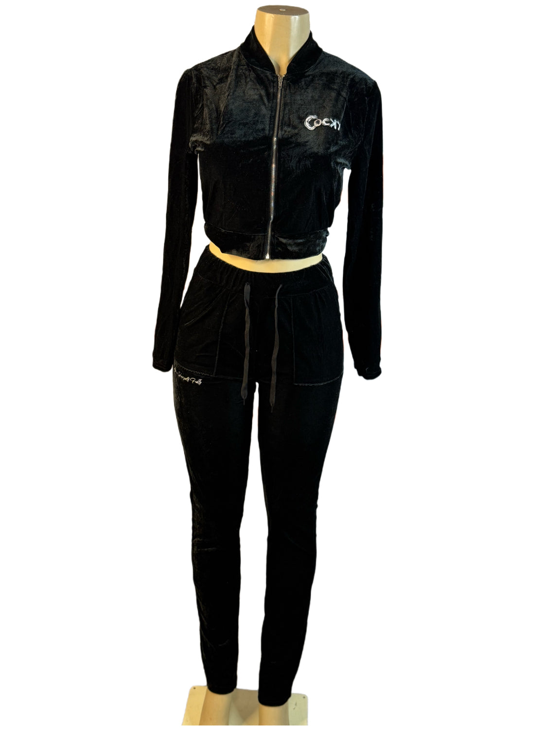 CROP TOP-MELT DOWN VELVET SET