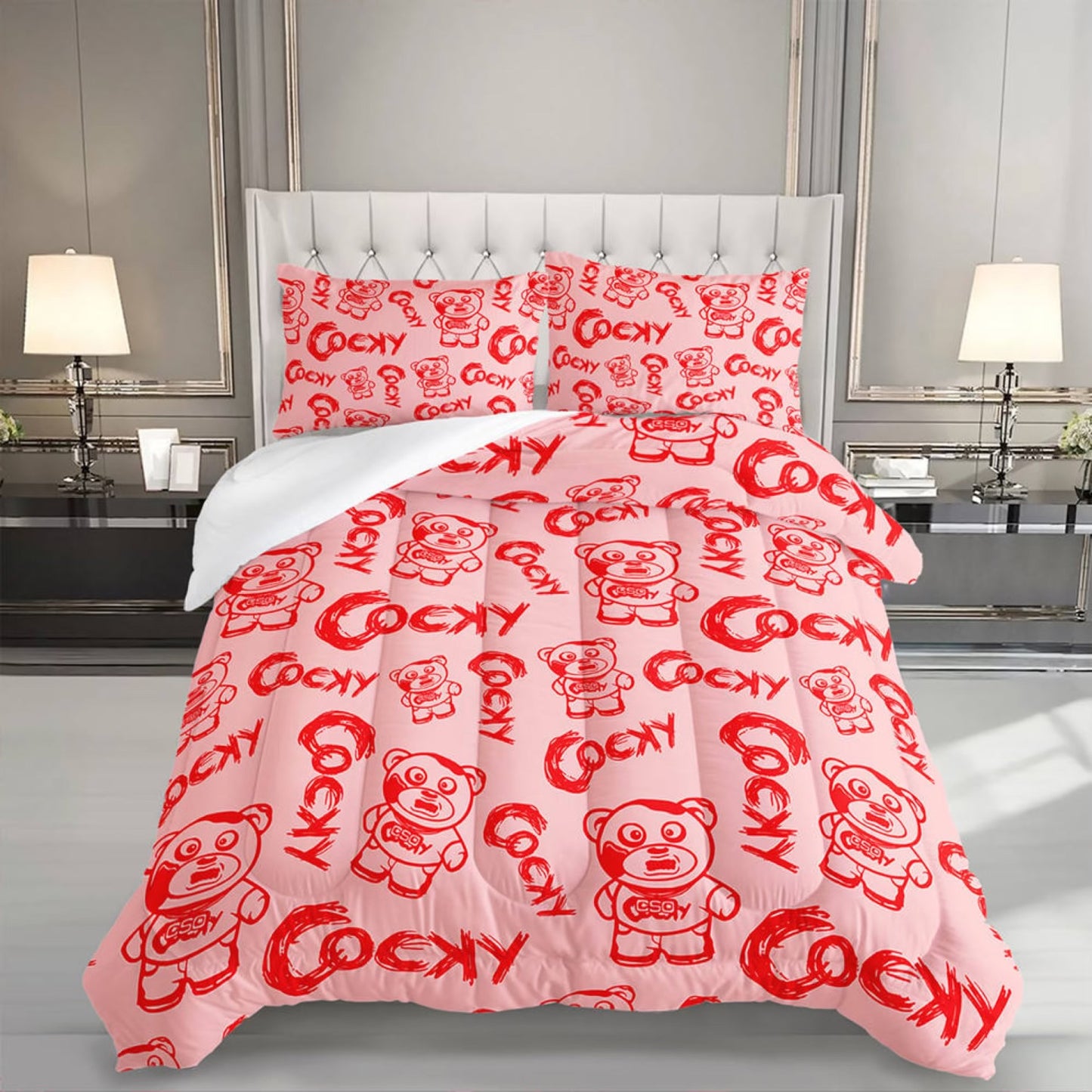 COCKY BEDDING AND BATHROOM SET (PRE ORDER ONLY)