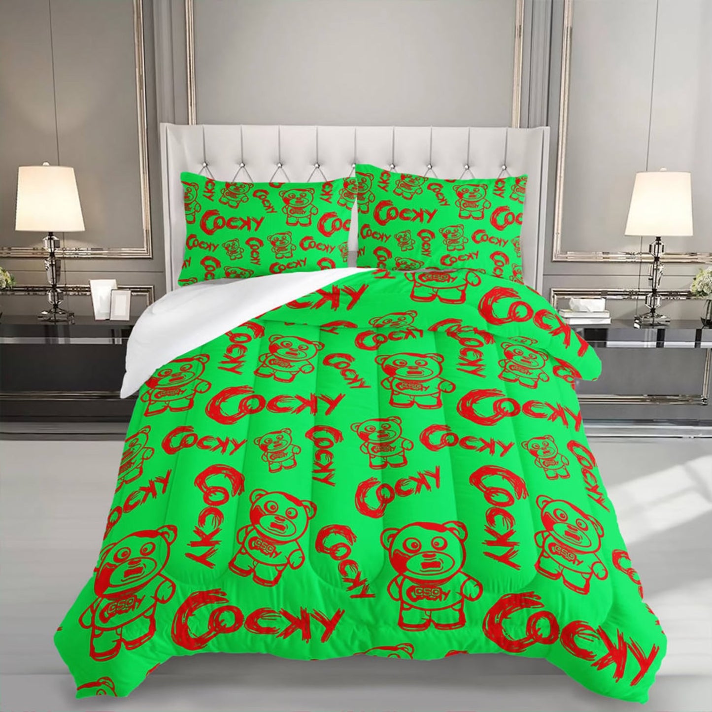 COCKY BEDDING AND BATHROOM SET (PRE ORDER ONLY)