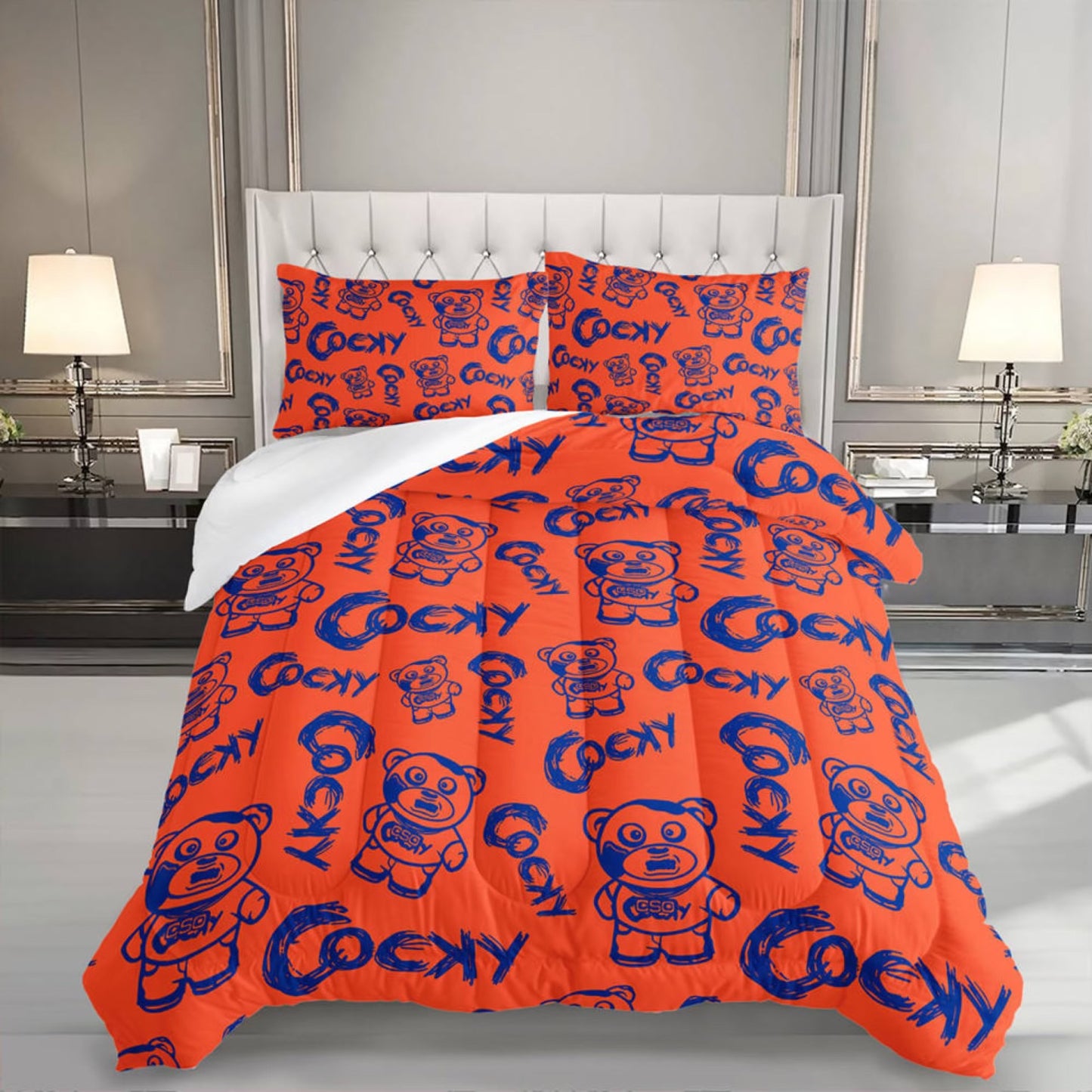 COCKY BEDDING AND BATHROOM SET (PRE ORDER ONLY)