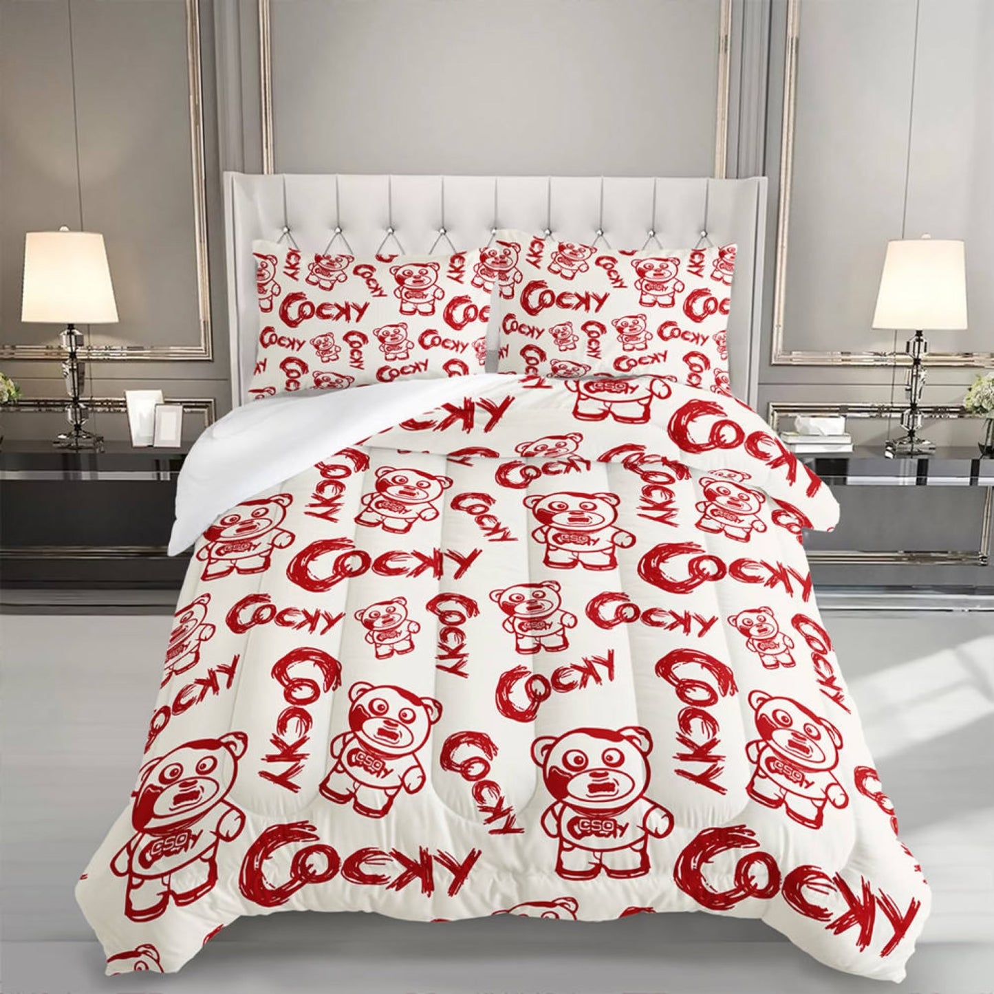 COCKY BEDDING AND BATHROOM SET (PRE ORDER ONLY)