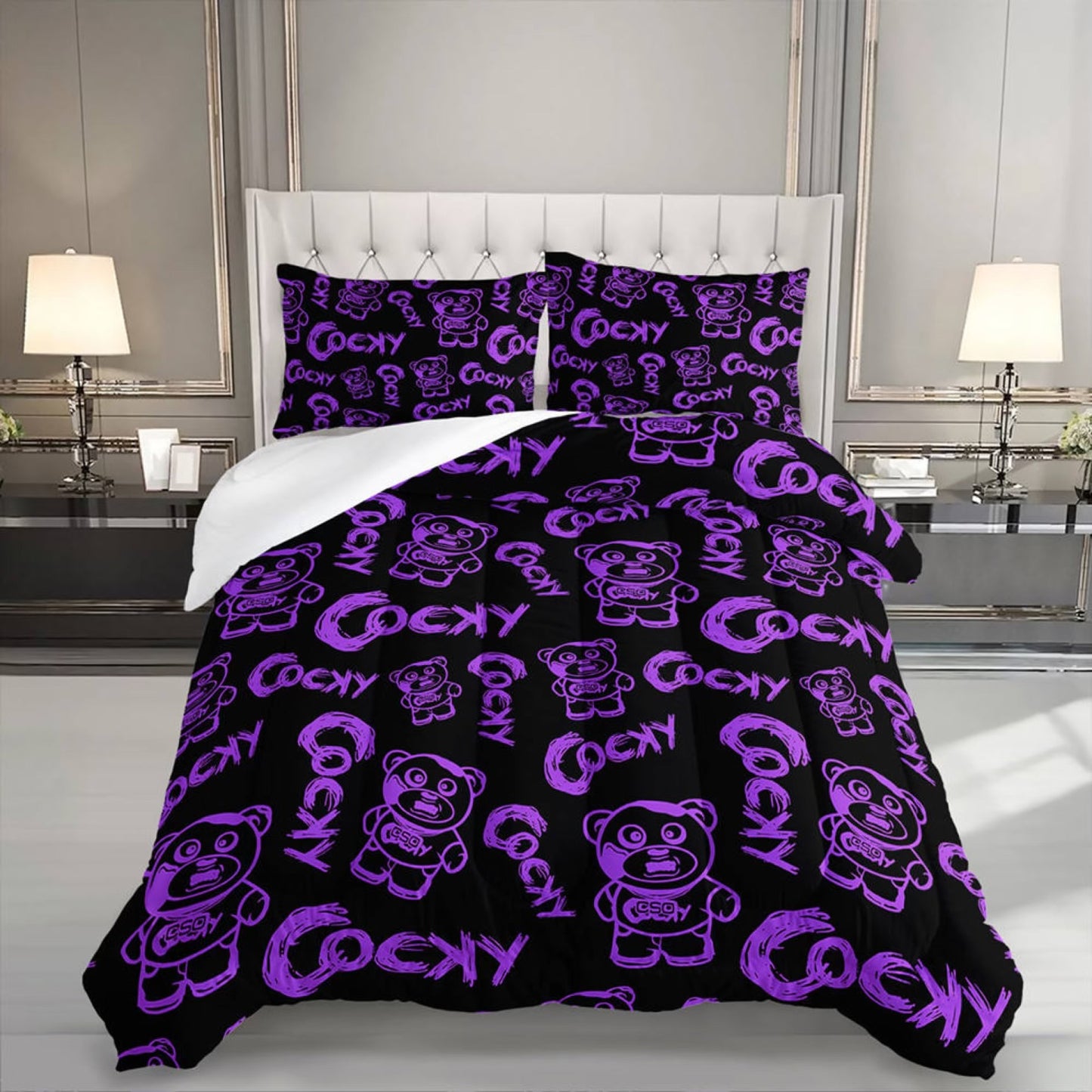COCKY BEDDING AND BATHROOM SET (PRE ORDER ONLY)