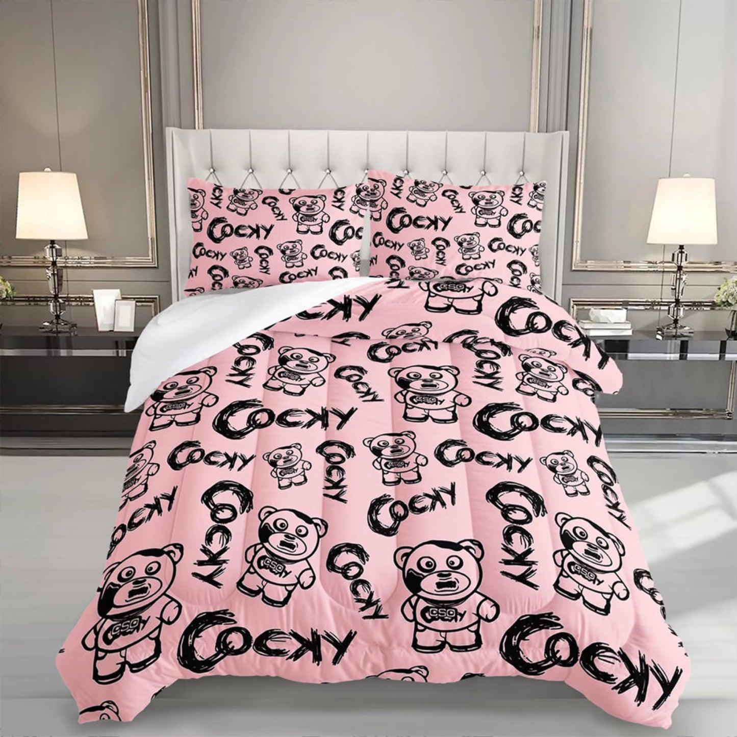 COCKY BEDDING AND BATHROOM SET (PRE ORDER ONLY)
