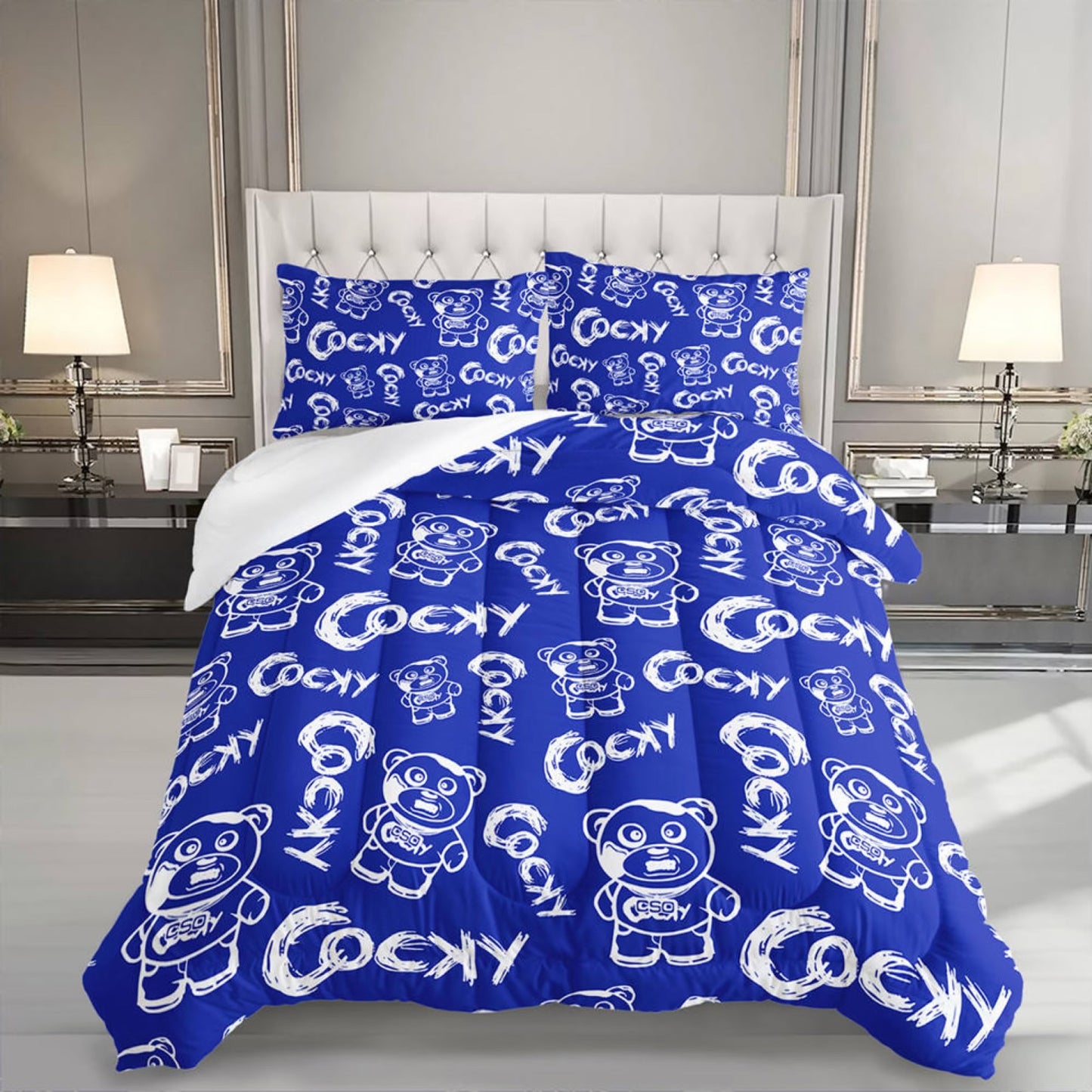 COCKY BEDDING AND BATHROOM SET (PRE ORDER ONLY)