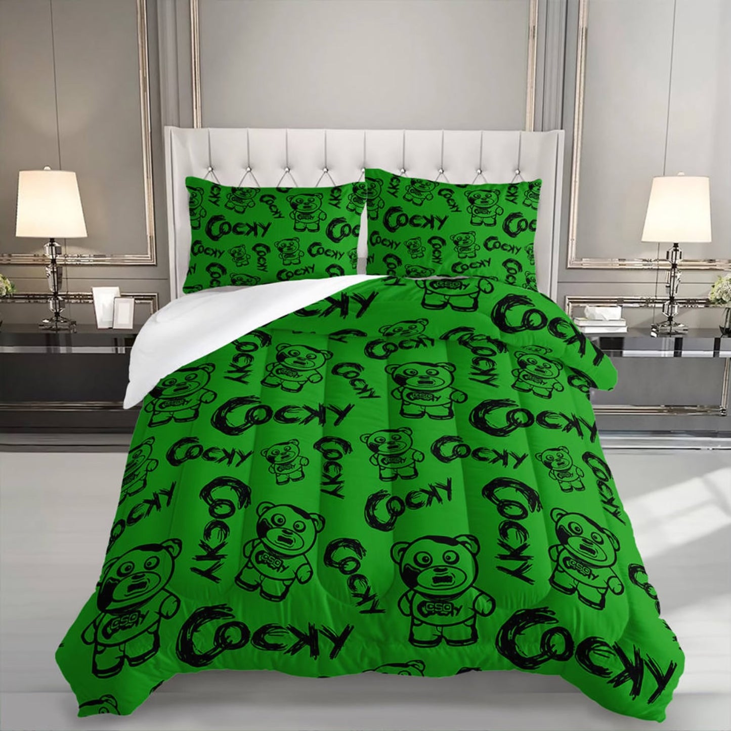 COCKY BEDDING AND BATHROOM SET (PRE ORDER ONLY)