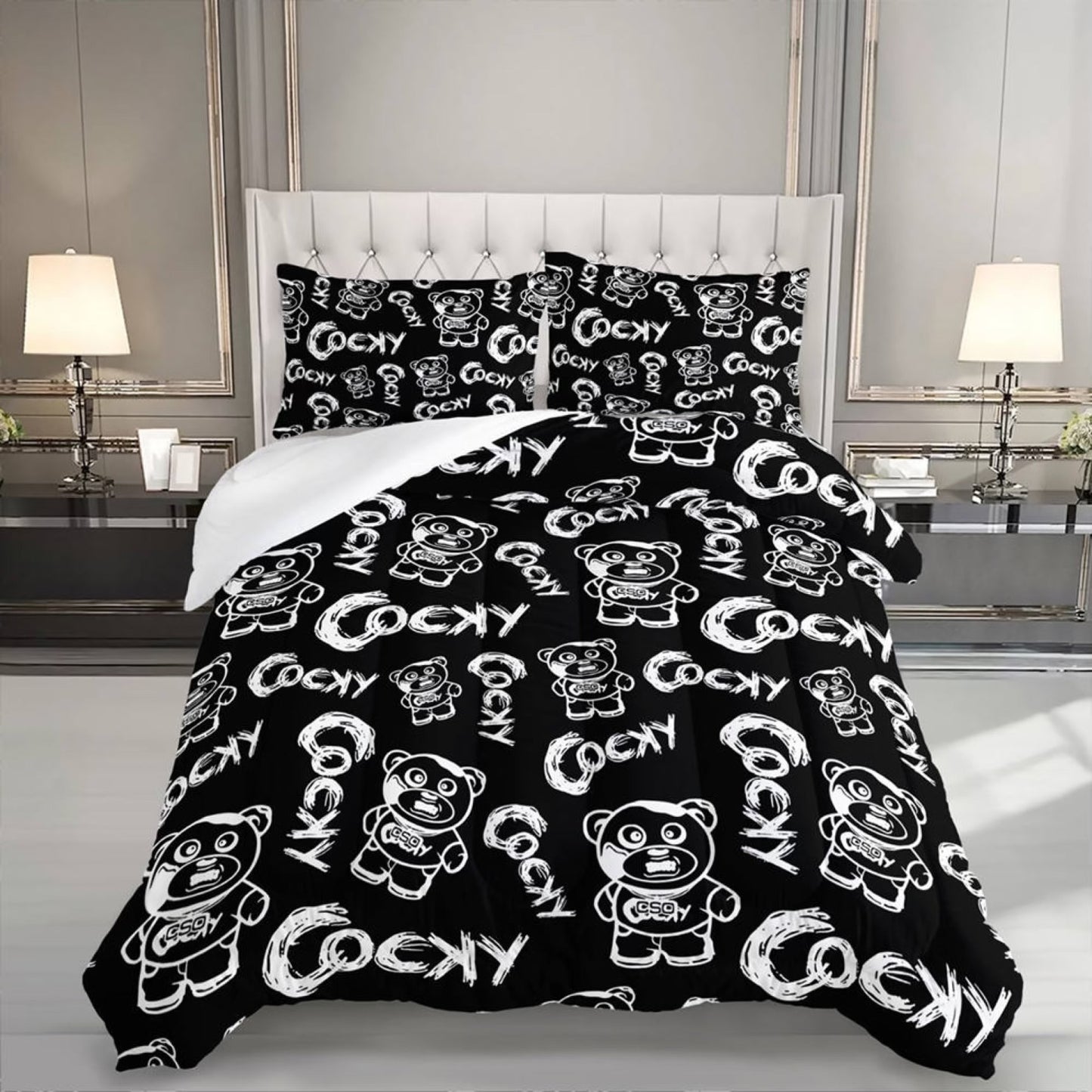 COCKY BEDDING AND BATHROOM SET (PRE ORDER ONLY)