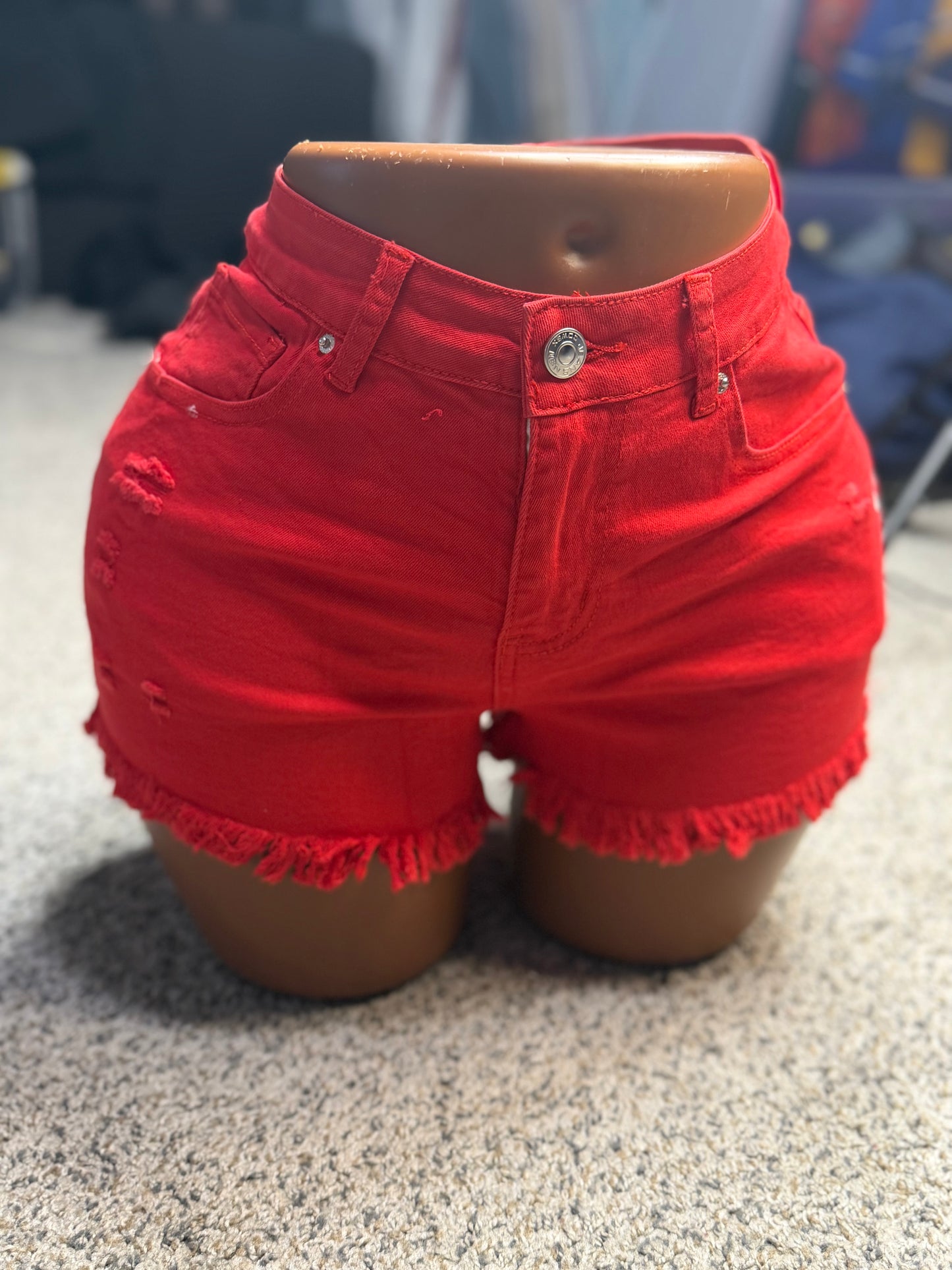 Boot Check Denim Shorts