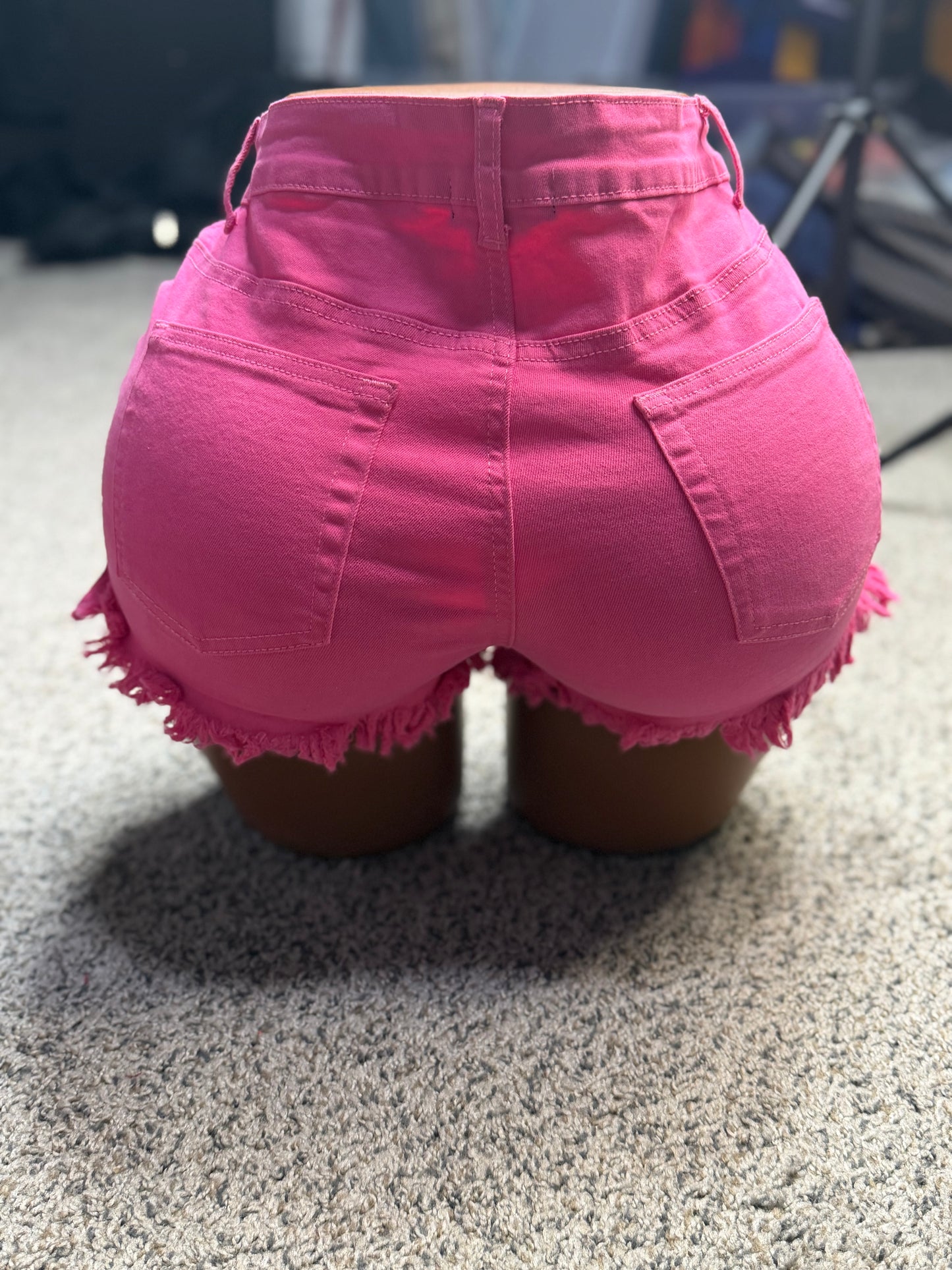 Boot Check Denim Shorts