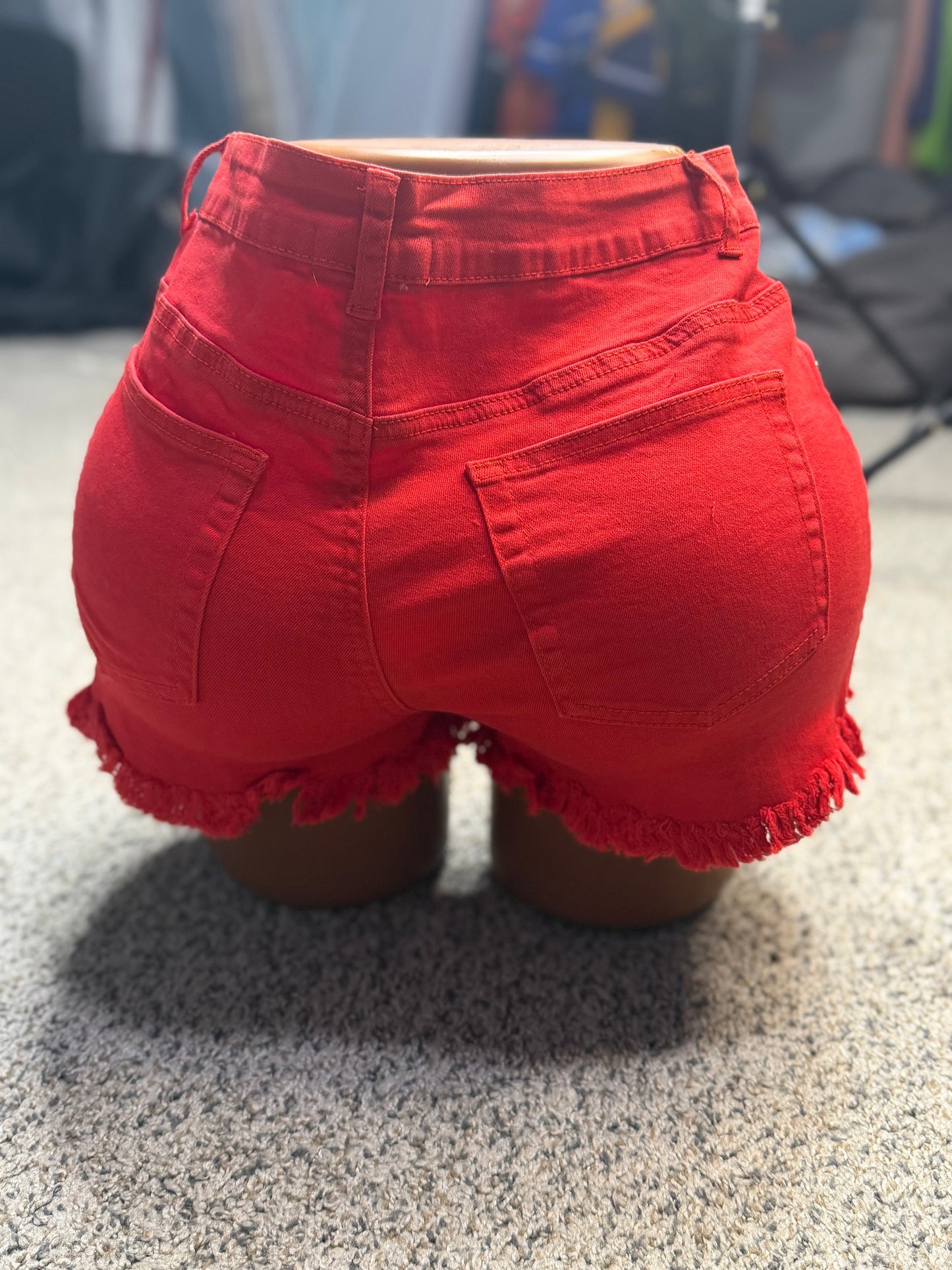 Boot Check Denim Shorts