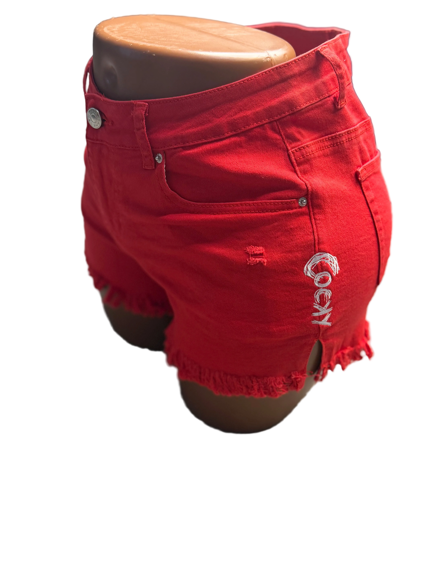 Boot Check Denim Shorts