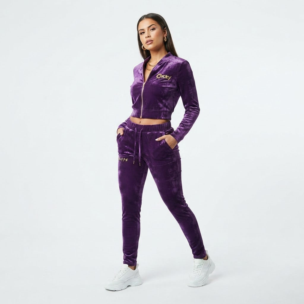 CROP TOP-MELT DOWN VELVET SET