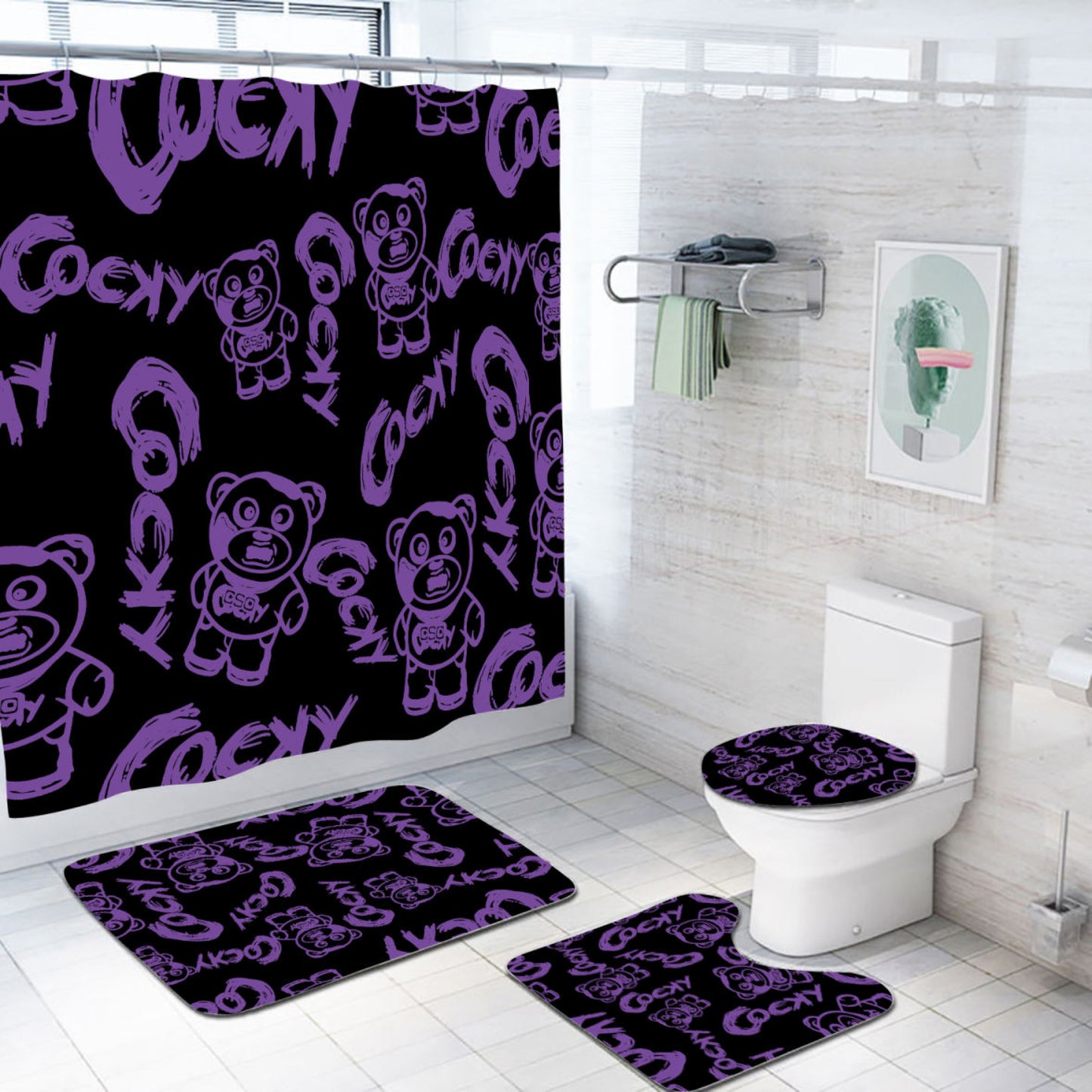 COCKY BEDDING AND BATHROOM SET (PRE ORDER ONLY)