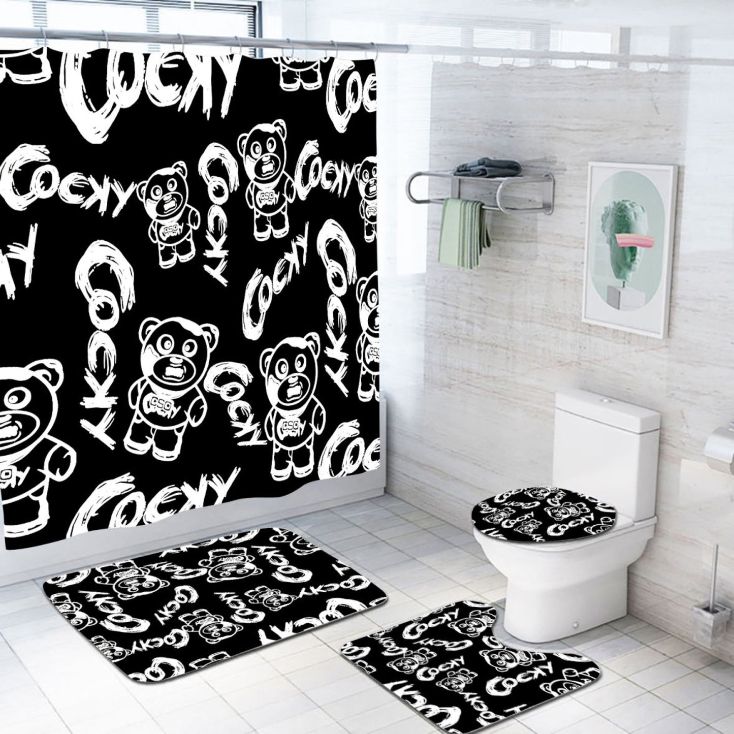 COCKY BEDDING AND BATHROOM SET (PRE ORDER ONLY)