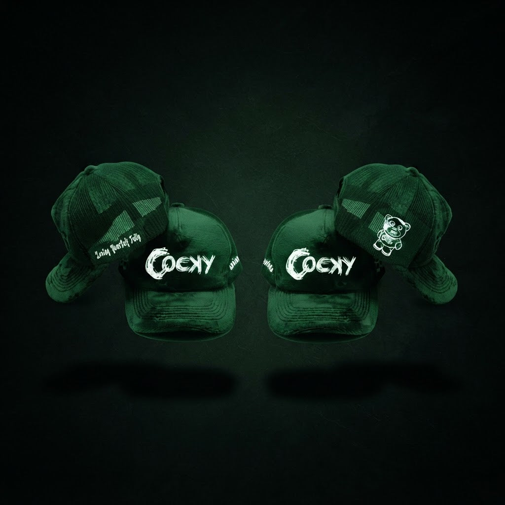 COCKY FUZZY EMBROIDERED TRUCKER HAT