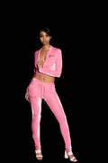 CROP TOP-MELT DOWN VELVET SET