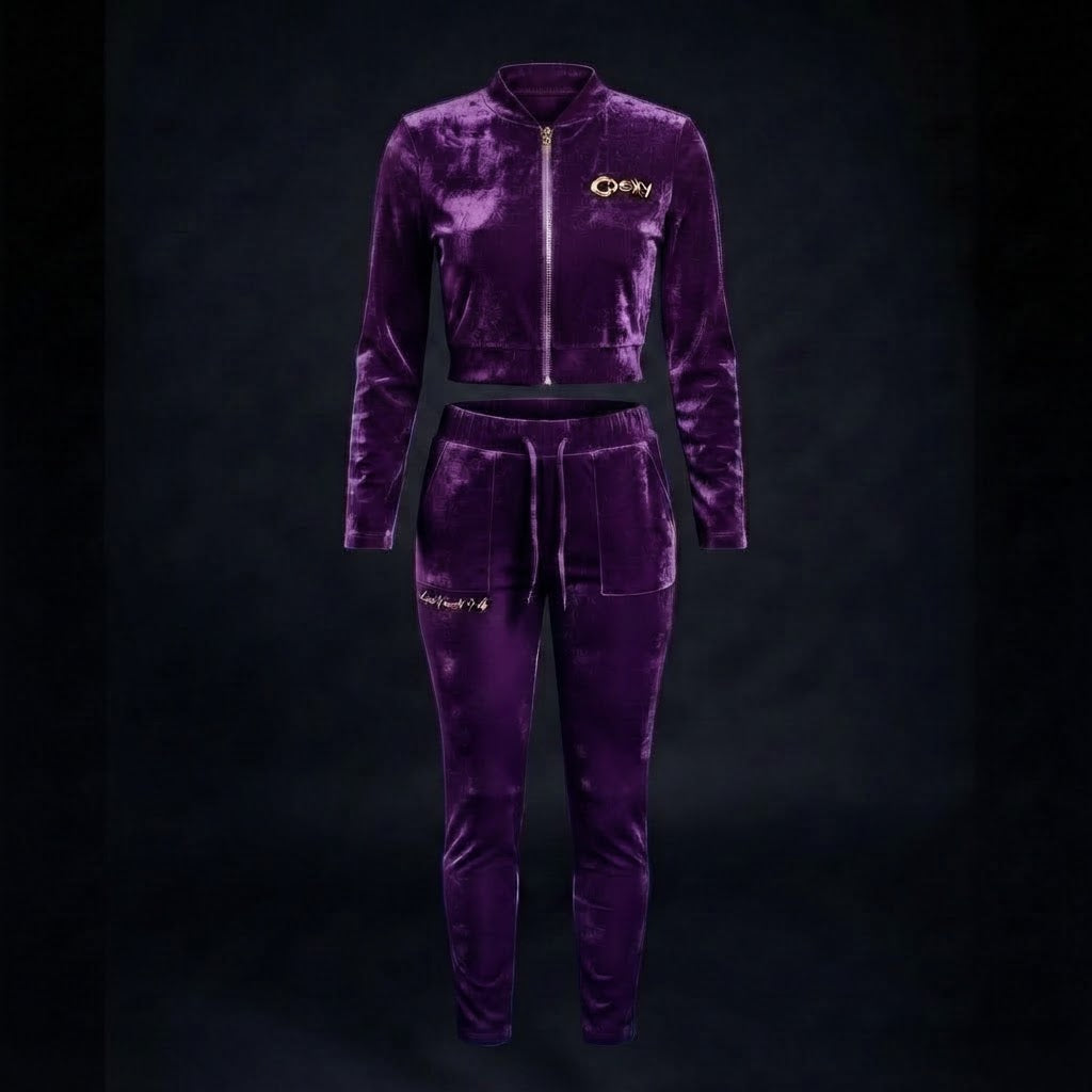 CROP TOP-MELT DOWN VELVET SET