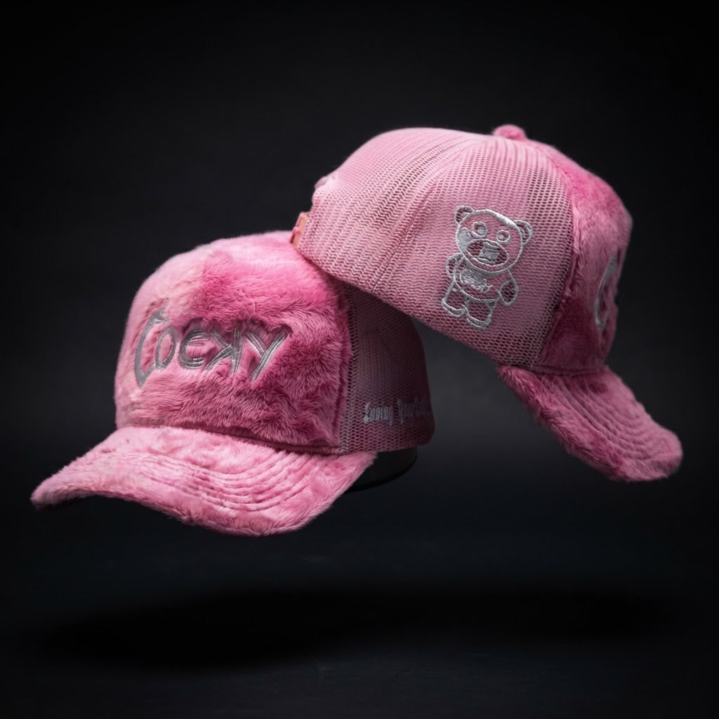 COCKY FUZZY EMBROIDERED TRUCKER HAT