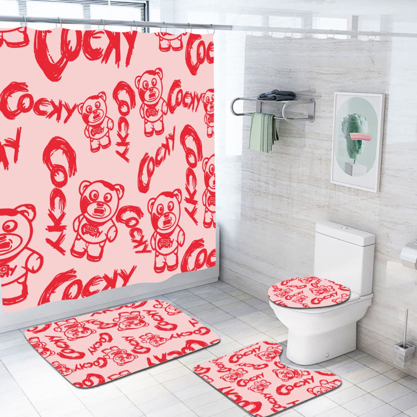 COCKY BEDDING AND BATHROOM SET (PRE ORDER ONLY)