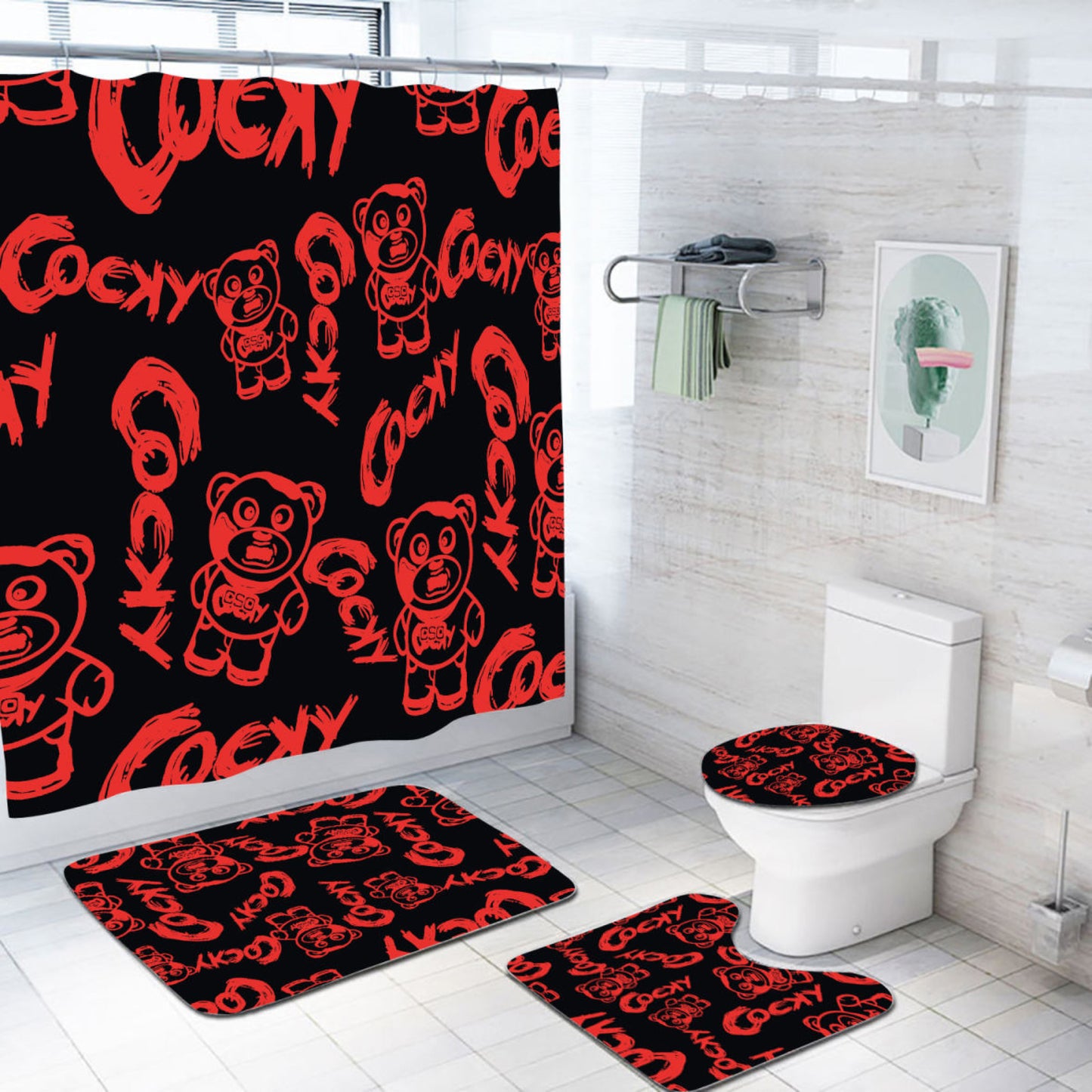 COCKY BEDDING AND BATHROOM SET (PRE ORDER ONLY)