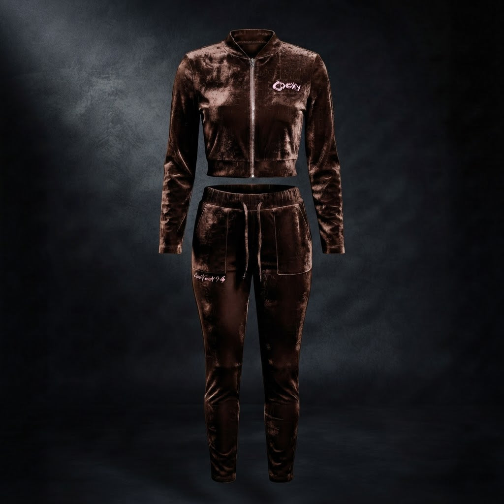 CROP TOP-MELT DOWN VELVET SET