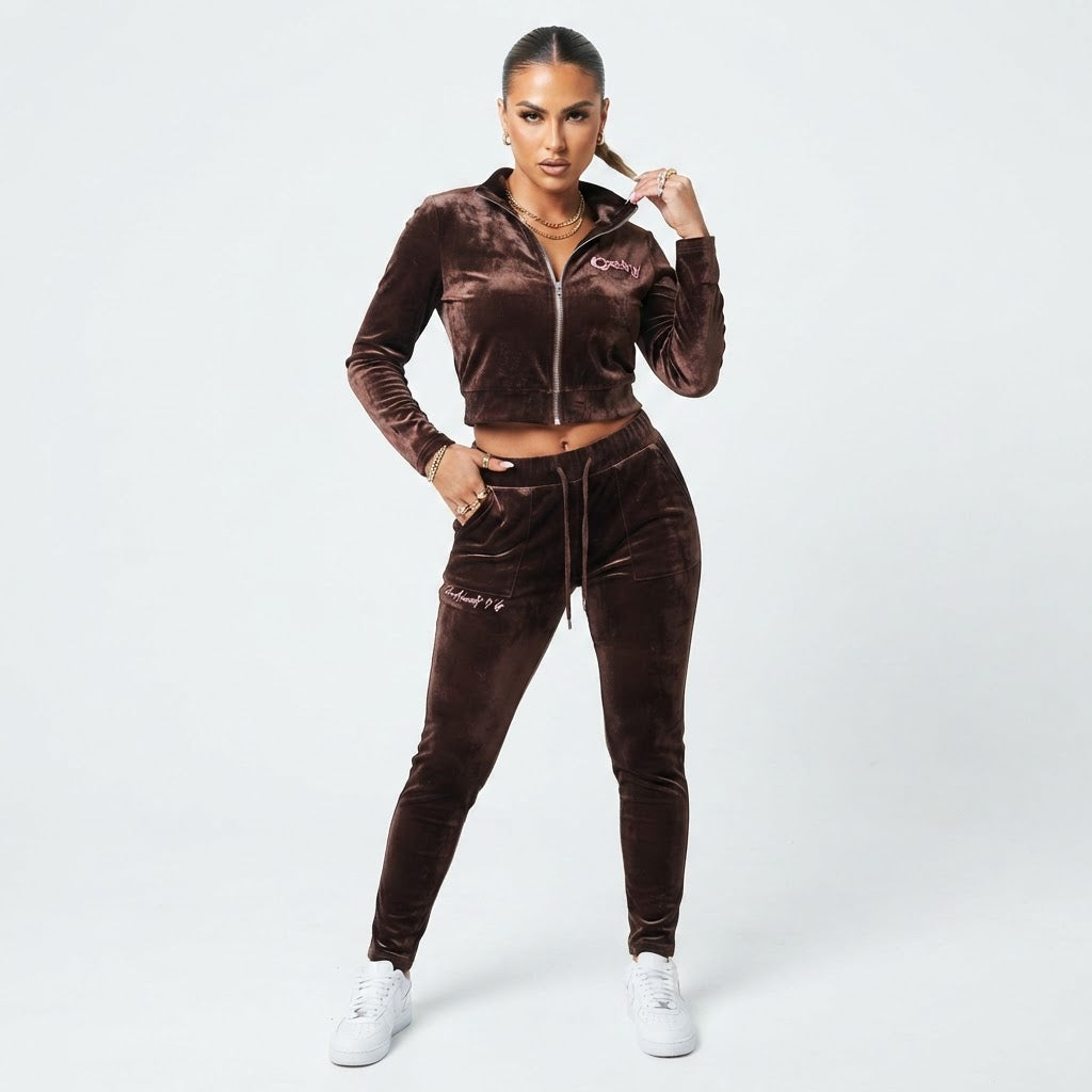 CROP TOP-MELT DOWN VELVET SET