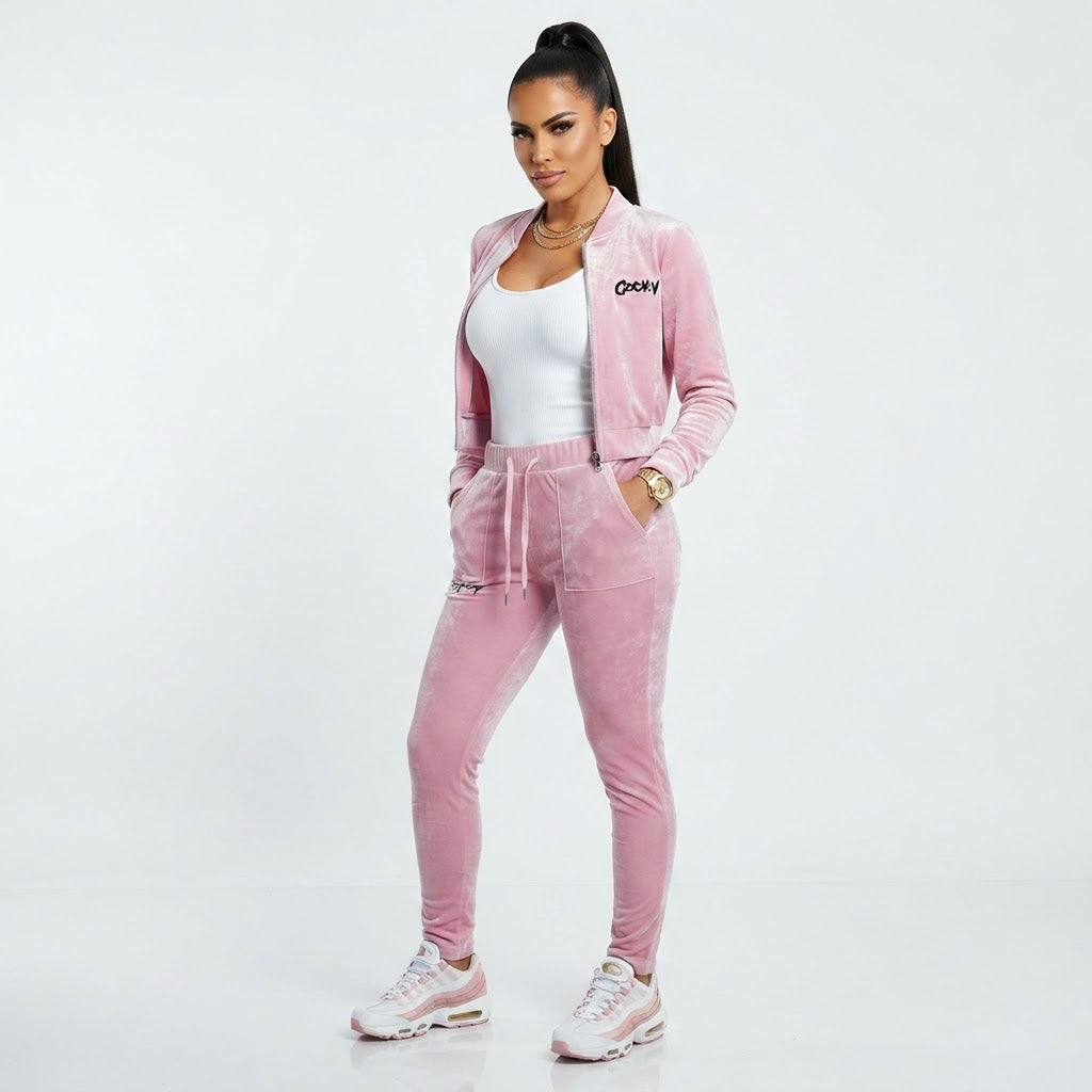 CROP TOP-MELT DOWN VELVET SET