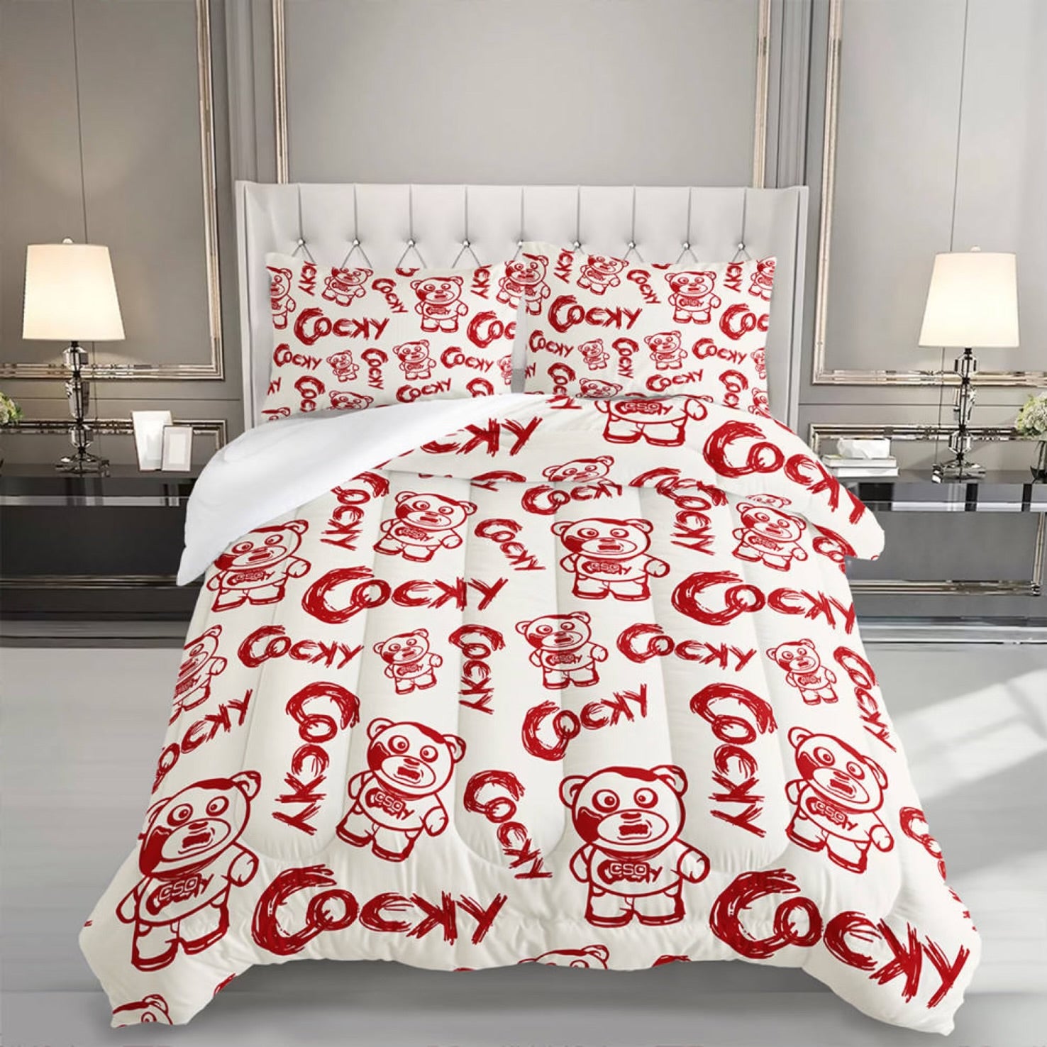 COCKY BEDDING AND BATHROOM SET (PRE ORDER ONLY)