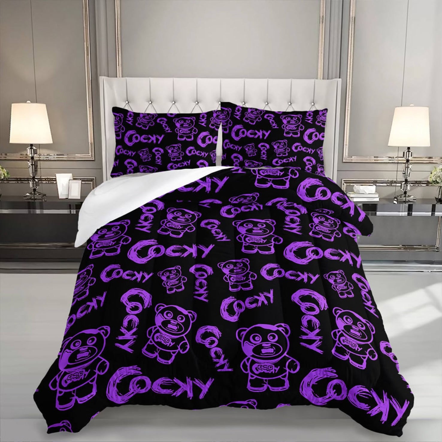 COCKY BEDDING AND BATHROOM SET (PRE ORDER ONLY)