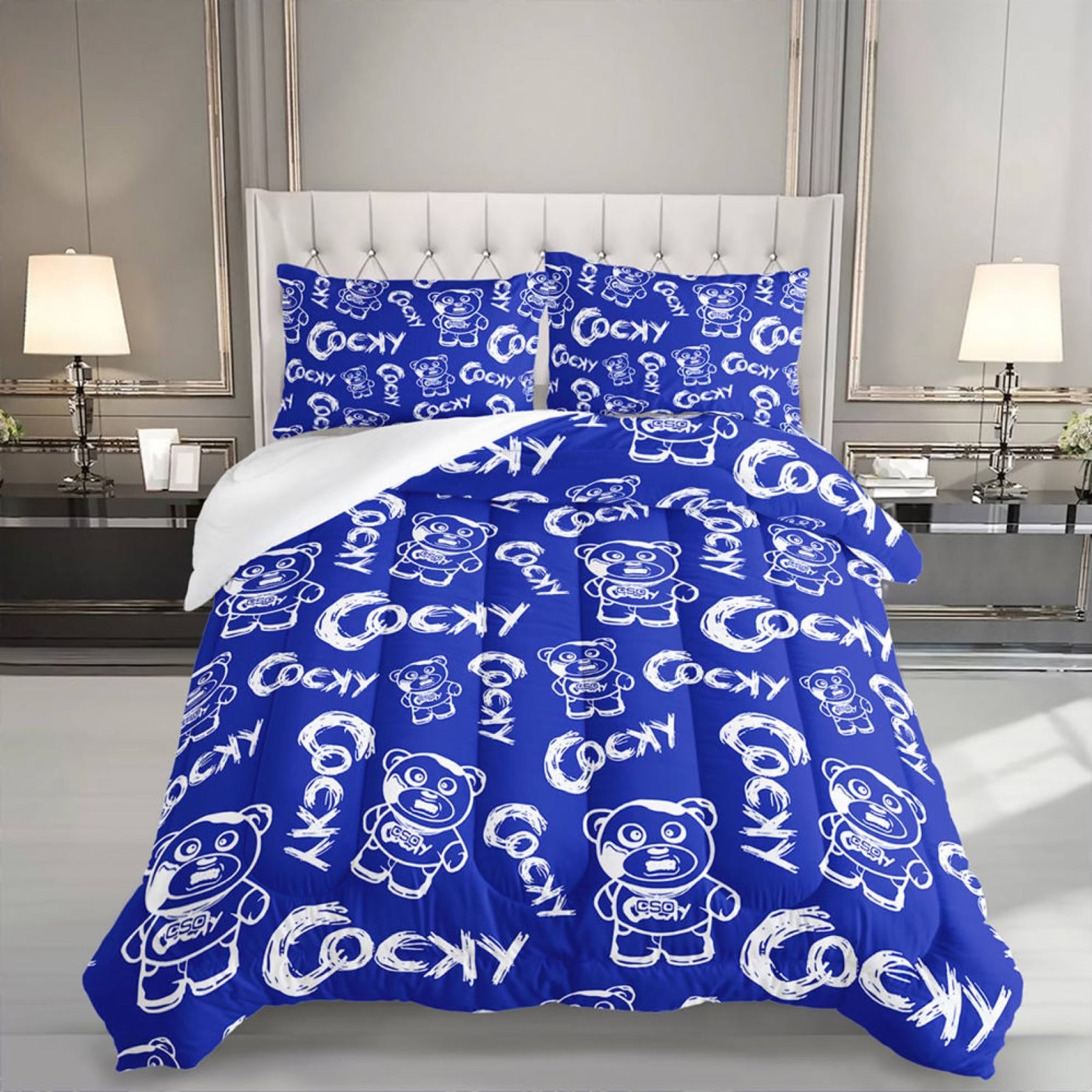 COCKY BEDDING AND BATHROOM SET (PRE ORDER ONLY)