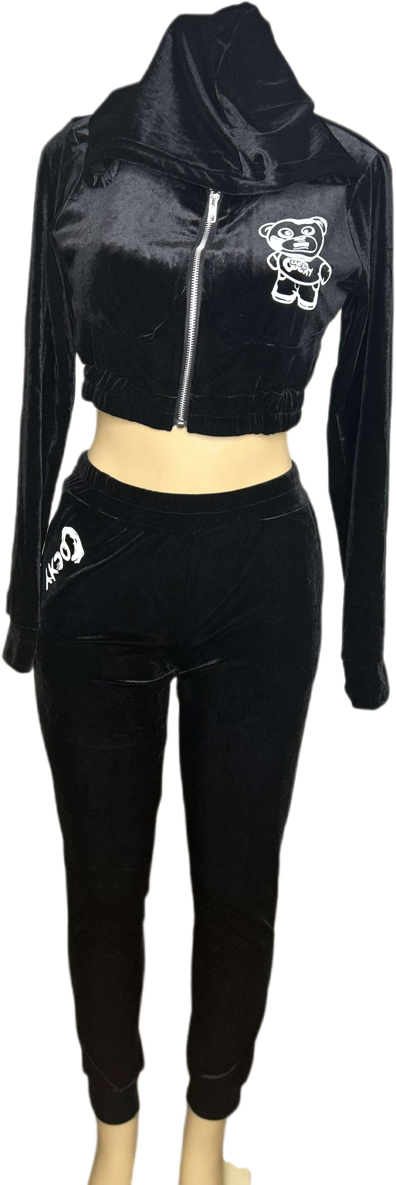 CROP TOP-MELT DOWN VELVET SET